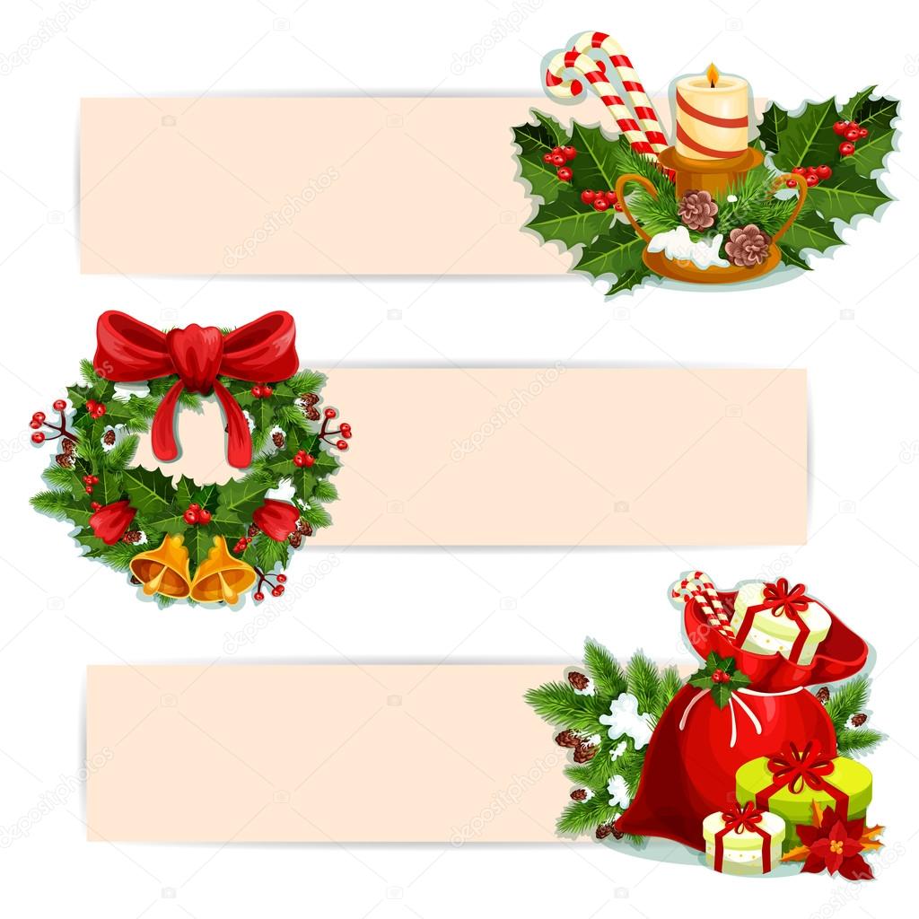 Christmas holiday banner set for festive design