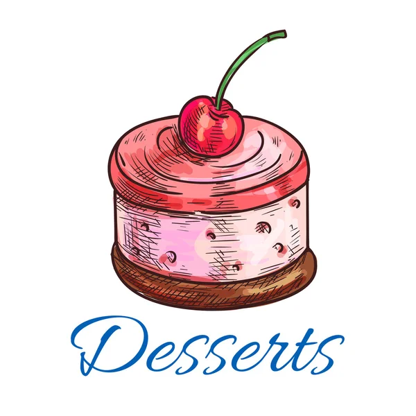 Desserter-ikonen. Vector souffle buscuit — Stock vektor