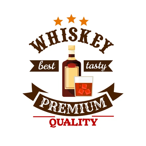 Whisky premie kwaliteitslabel bar menu — Stockvector