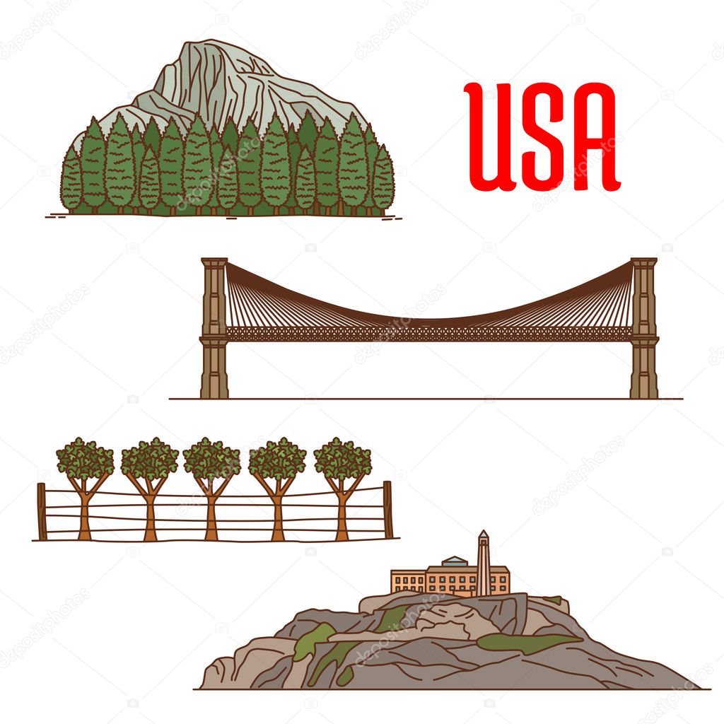 Natural and architecture landmarks of America