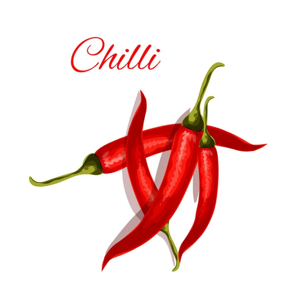 Piment rouge icône isolée. chili épicé rouge — Image vectorielle