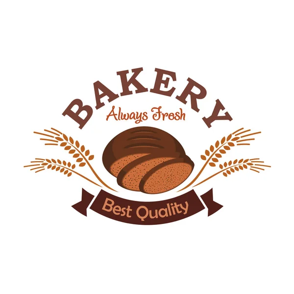 Símbolo de etiqueta de loja de padaria com pão fatiado de centeio —  Vetores de Stock
