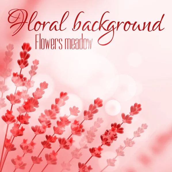 Blumen rosa Hintergrund mit Blumenwiese — Stockvektor