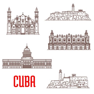 Küba'ya turist mimarisi, seyahat cazibe simgeler
