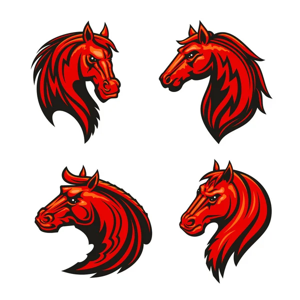 Häst huvud heraldiska emblem för spot club, team — Stock vektor