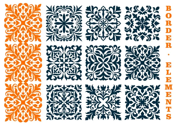 Ornamental openwork floral border patterns — Stock Vector