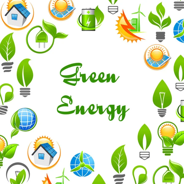Grön energi miljö skydd affisch — Stock vektor