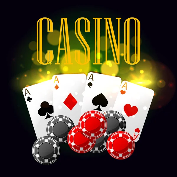 Casino poker vektör poster tasarımı — Stok Vektör