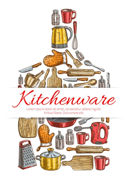 Mutfak eşyaları işareti şeklinde kesme tahtası — Stok Vektör