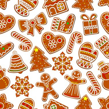 Zencefilli kurabiye Noel tatlı seamless modeli