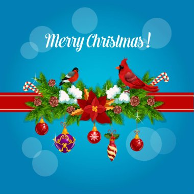 Neşeli Noel holly garland yay poster