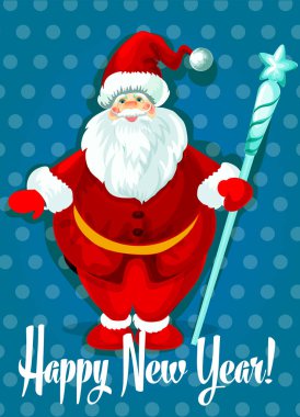 Mutlu yeni yıl vektör kartı. Noel simgesi