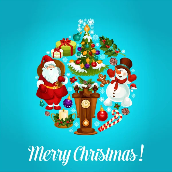 Merry Christmas greeting vector design — Stockvector