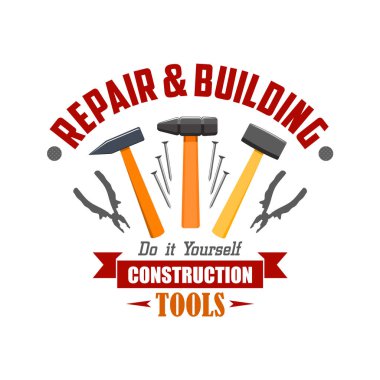 Onarım, yapı, inşaat araçları vektör işareti
