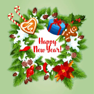 Yeni yıl tatil çelenk tasarım