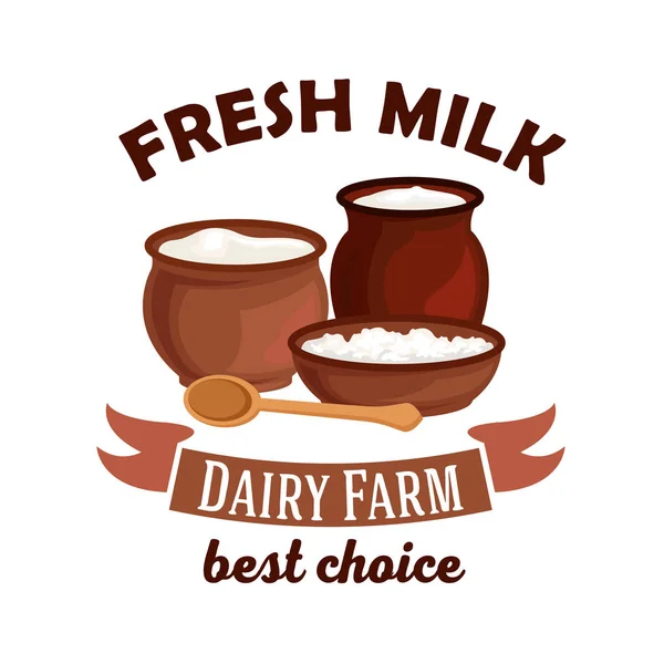 Fresh milk vector isolated icon — Stock Vector