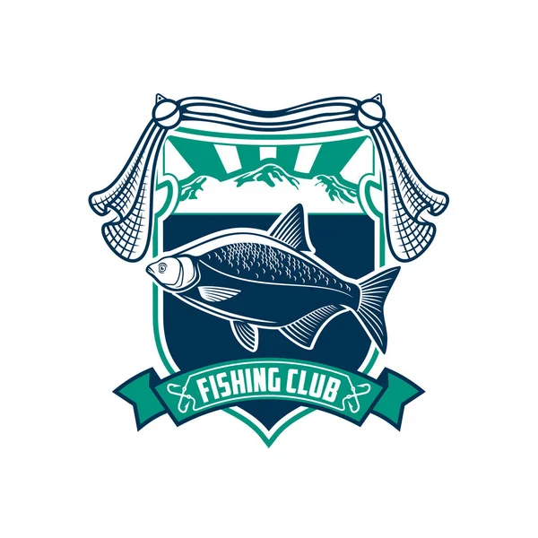 Fiske sport club sign ikonen — Stock vektor
