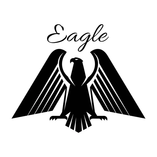 Águila negro ícono vectorial heráldico gótico — Vector de stock