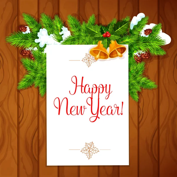 New Year best wishes vector poster — Stock Vector