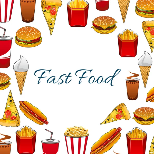 Fast food meal vector poster — Stock Vector