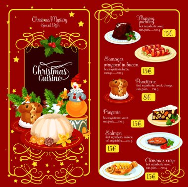 Restoran tasarımı için Noel menü şablonu