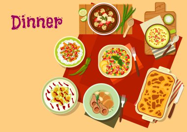 Akşam yemekleri Görünüm simgesi menü tasarımı için en iyi