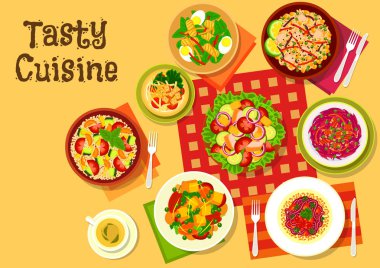 Salata tabakları Görünüm simgesi sağlıklı menü tasarımı için en iyi