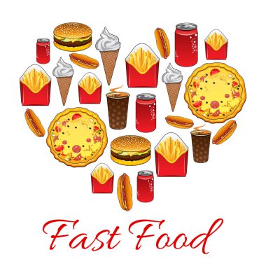 Fast food aperatifler vektör poster