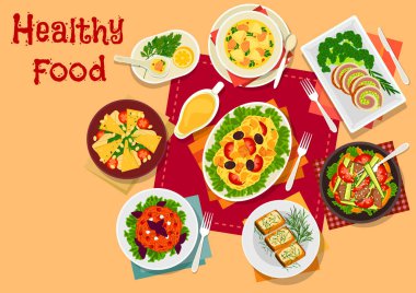 Lezzetli yemek yemekler simgesi gıda tema tasarımı için