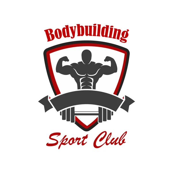 Bodybuilding sport club vector embleem — Stockvector