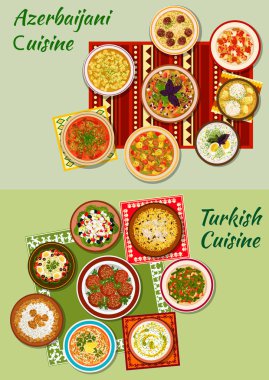 Türk ve Azeri mutfağı yemek yemekler simgesi