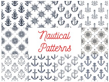 Deniz demir, dümen, pusula Dikişsiz desen