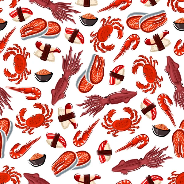 Deniz ürünleri yemekleri Dikişsiz desen arka plan
