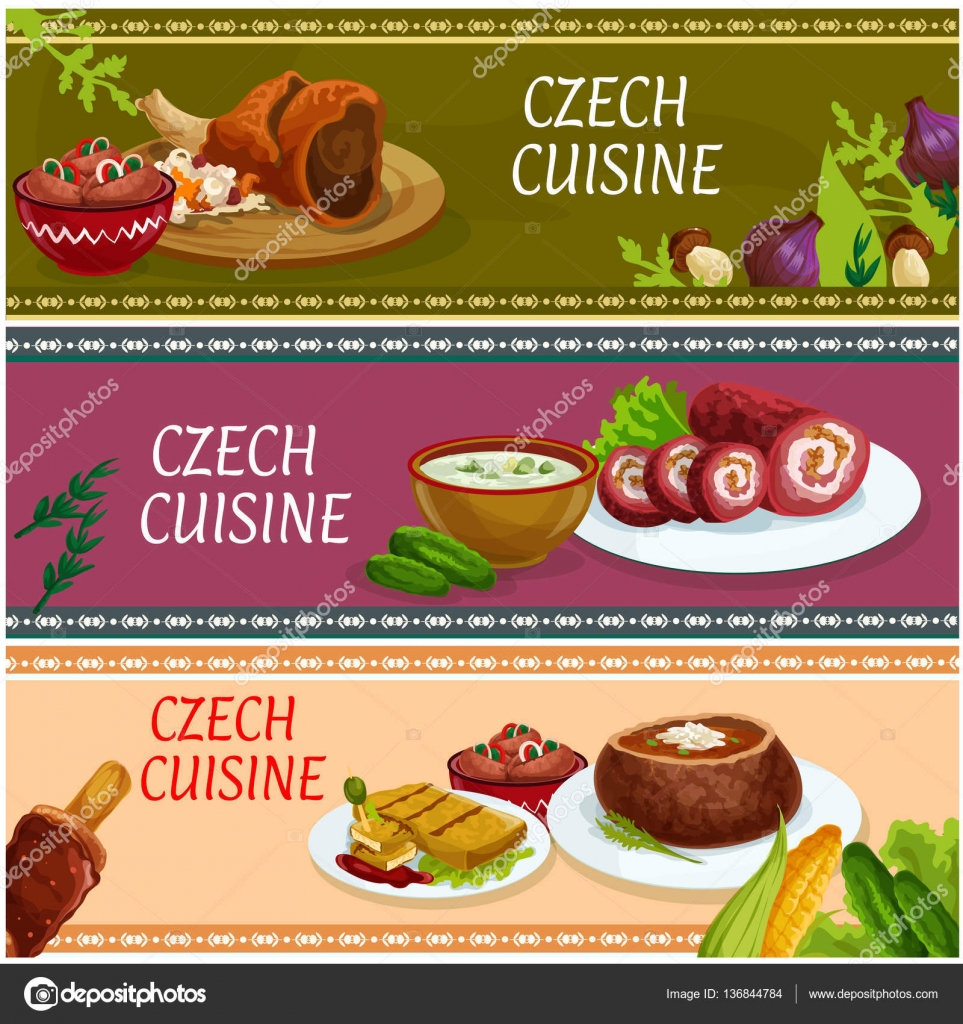 捷克美食横幅为食品主题设计设置图库矢量图©VectorTradition 136844784