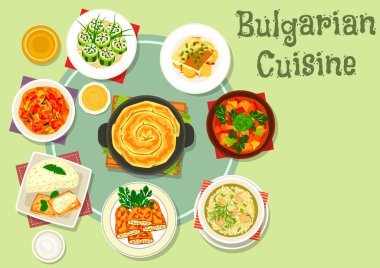 Bulgar mutfağı simgesi gıda tema tasarımı için
