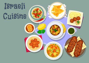 İsrail ve Yahudi mutfağı yemek yemekler simgesi