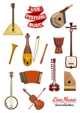 Müzik aleti karikatür Icon set