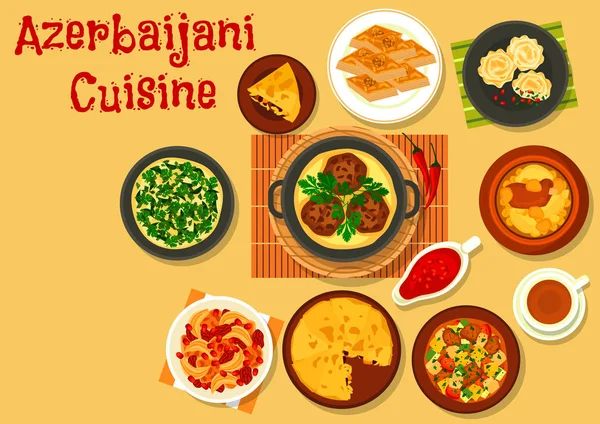 Tatlı simgesi ile akşam yemeği Azeri mutfağı