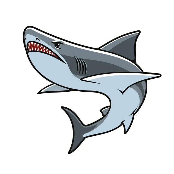 鲨鱼为吉祥物，纹身或 t 恤的打印设计的 — 图库矢量图片