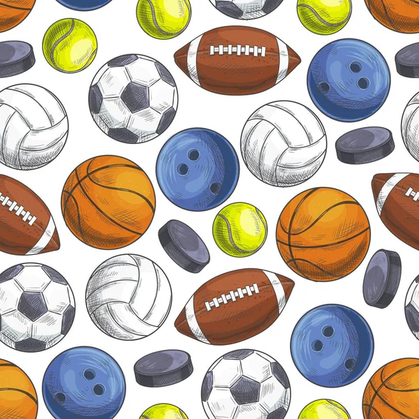 Sport balls seamless pattern