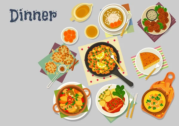 Icono de platos vegetarianos para un diseño de almuerzo saludable — Vector de stock
