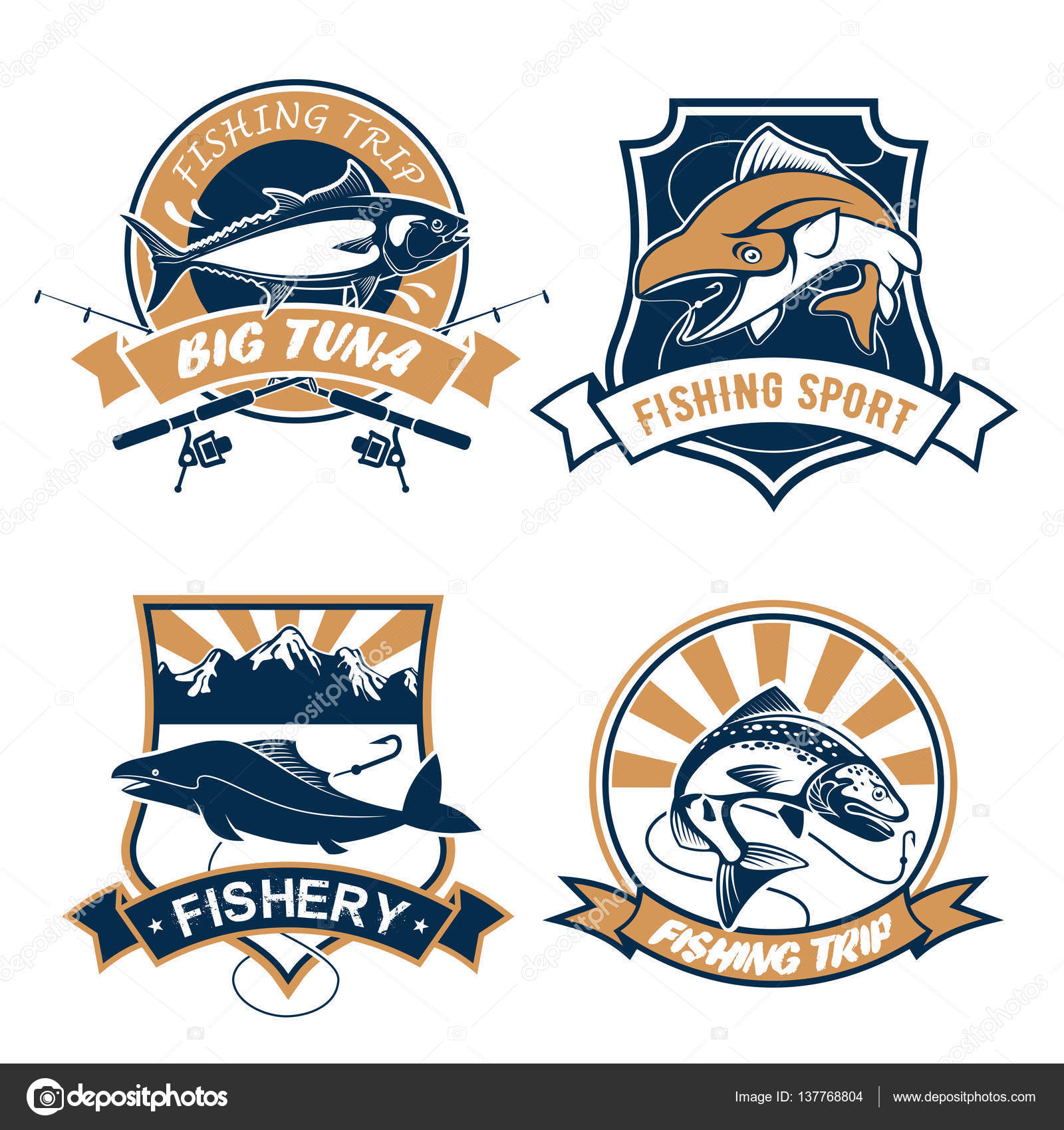 Premium Vector  Fisherman flat icons. fishing people with fish and  equipment vector set.