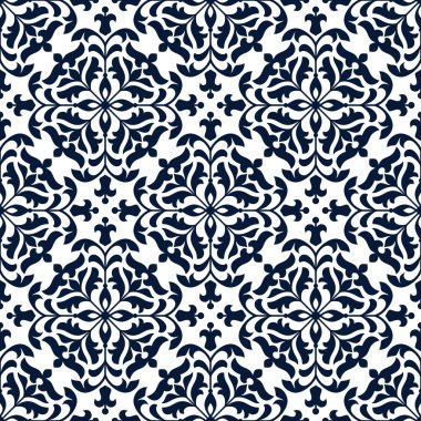 Çiçek süslü kiremit veya vektör seamless modeli