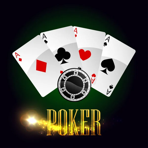 Casino poker kartları vektör poster — Stok Vektör