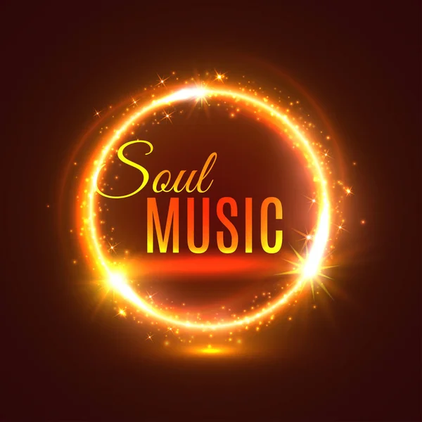 Manifesto vettoriale di musica soul con luce splendente — Vettoriale Stock