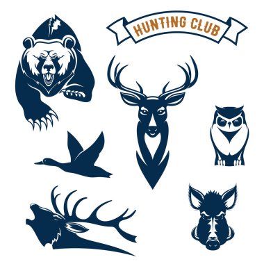 Hunting sport club vector animals icons clipart