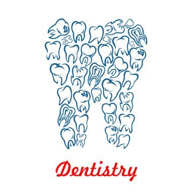 Diş hekimliği, stomatology diş vektör poster