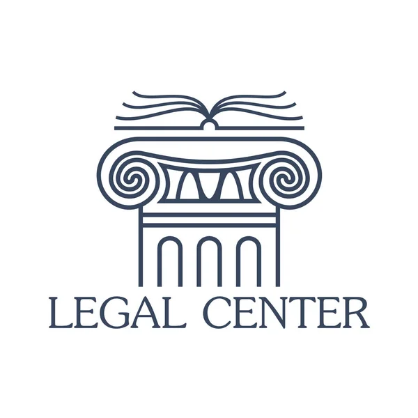 Centrum prawnego wektor ikona na białym tle lub godło — Wektor stockowy