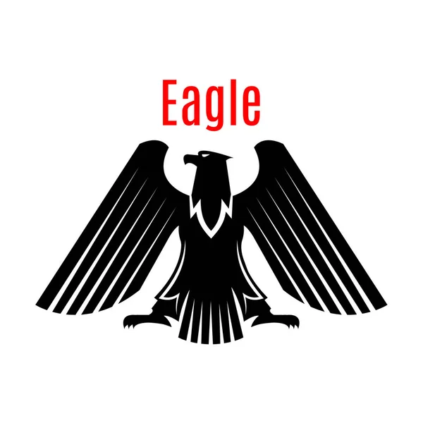 Heraldycznego orła czarnego wektor gotyk ikona znak — Wektor stockowy