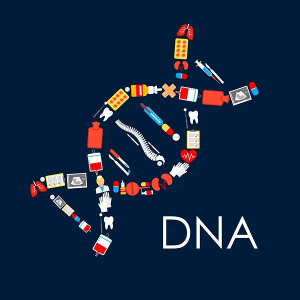 Плакат с символом ДНК медицинских изделий — стоковый вектор